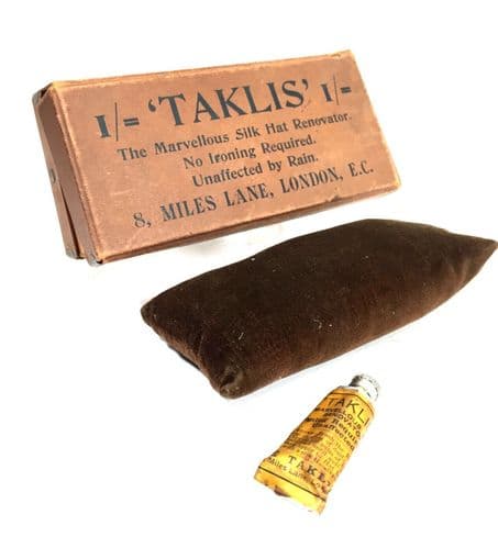 Antique Advertising 19th Century  Taklis Silk Hat Polish / Cleaner / Renovator